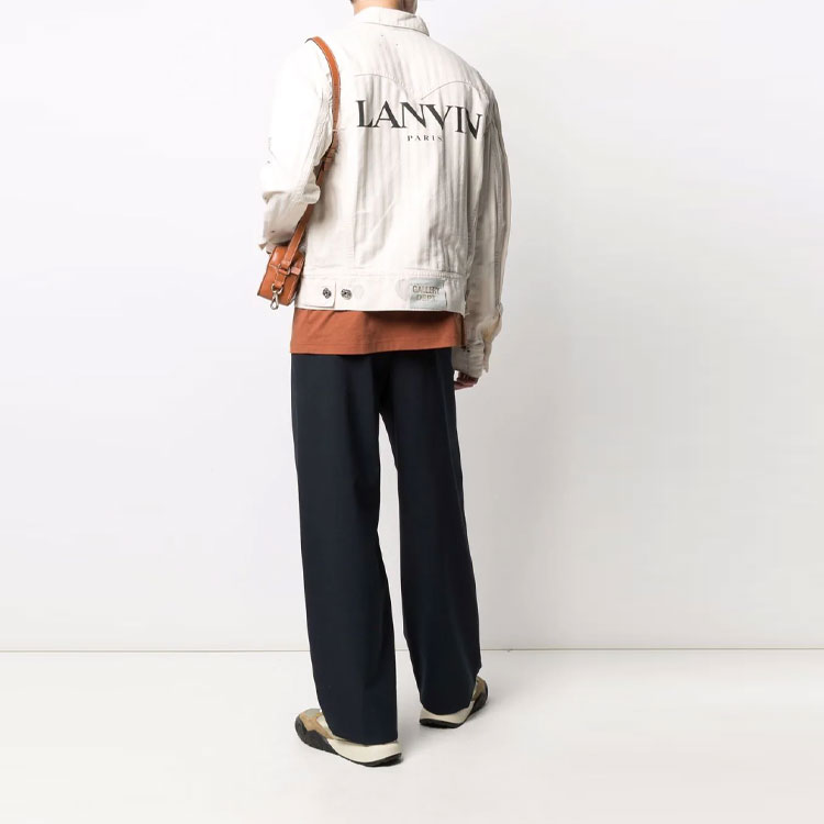 Shop 랑방 x 갤러리 디파트먼트 SS21 스플래터 로고 재킷 오프화이트 RM-JA0035-4391-E2102