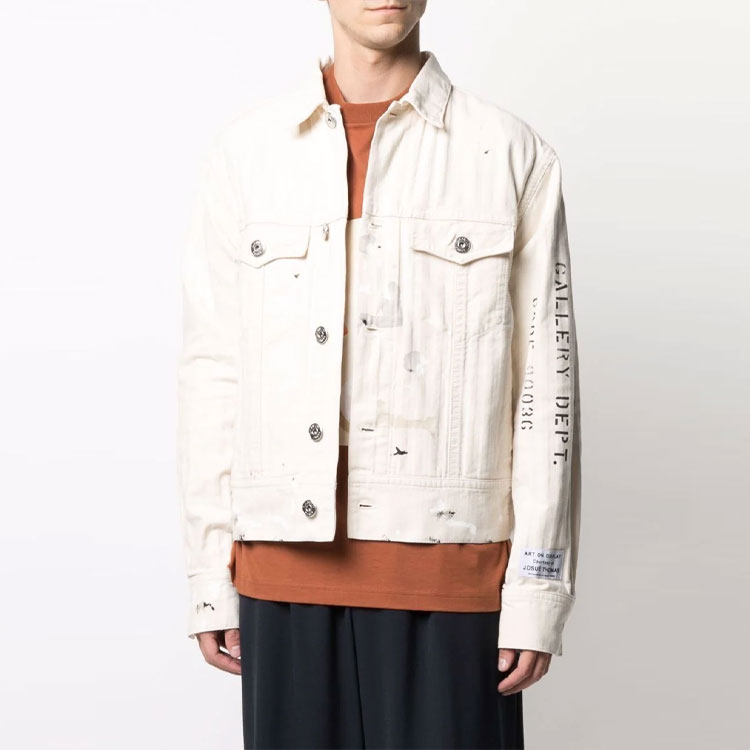 Purchase 랑방 x 갤러리 디파트먼트 SS21 스플래터 로고 재킷 오프화이트 RM-JA0035-4391-E2102