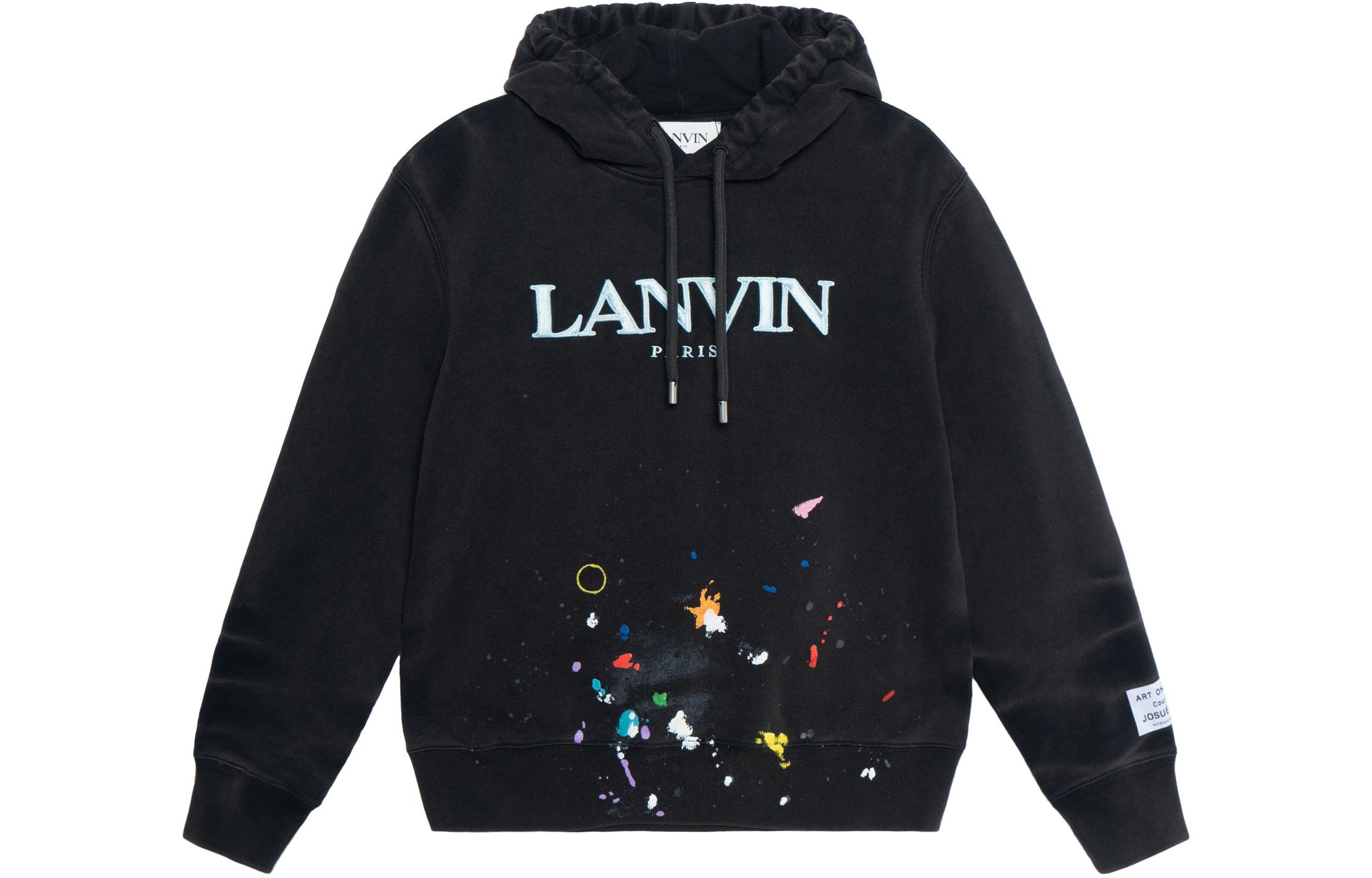 Order Lanvin x Gallery Dept. 男士 SS22 黑色复古印花连帽衫. RM-TOG698-JR32-P22S1