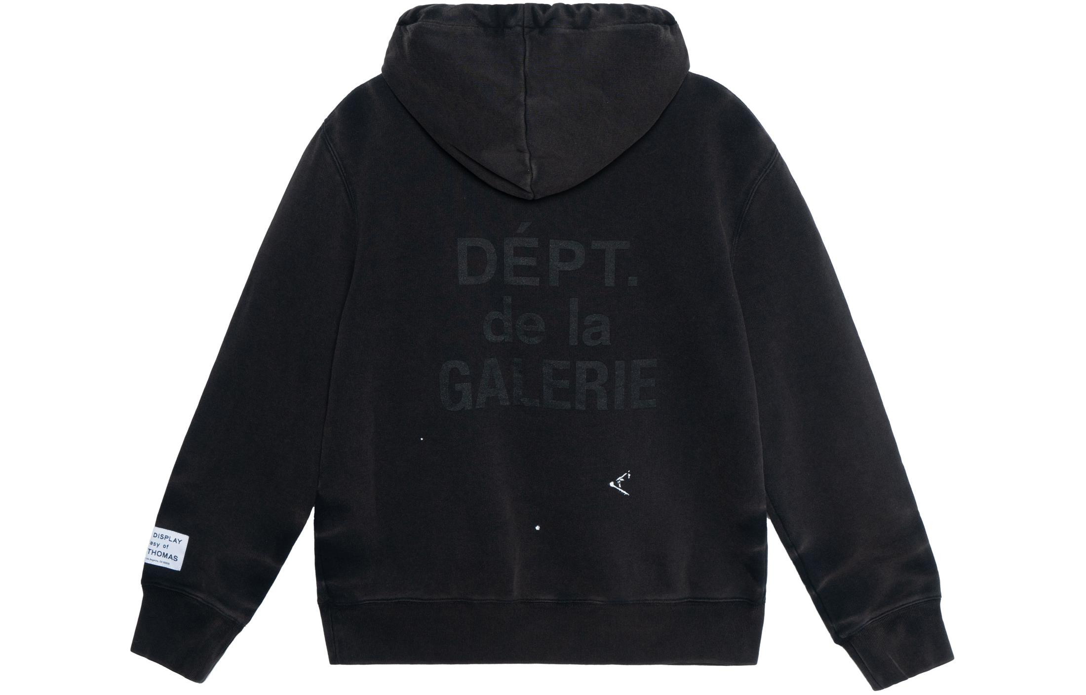 Lookbook Lanvin x Gallery Dept. 男士 SS22 黑色复古印花连帽衫. RM-TOG698-JR32-P22S1