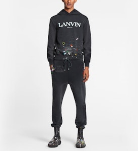 Lanvin x Gallery Dept. 男士 SS22 黑色复古印花连帽衫. RM-TOG698-JR32-P22S1 Shop Lanvin x Gallery Dept. 男士 SS22 黑色复古印花连帽衫. RM-TOG698-JR32-P22S1