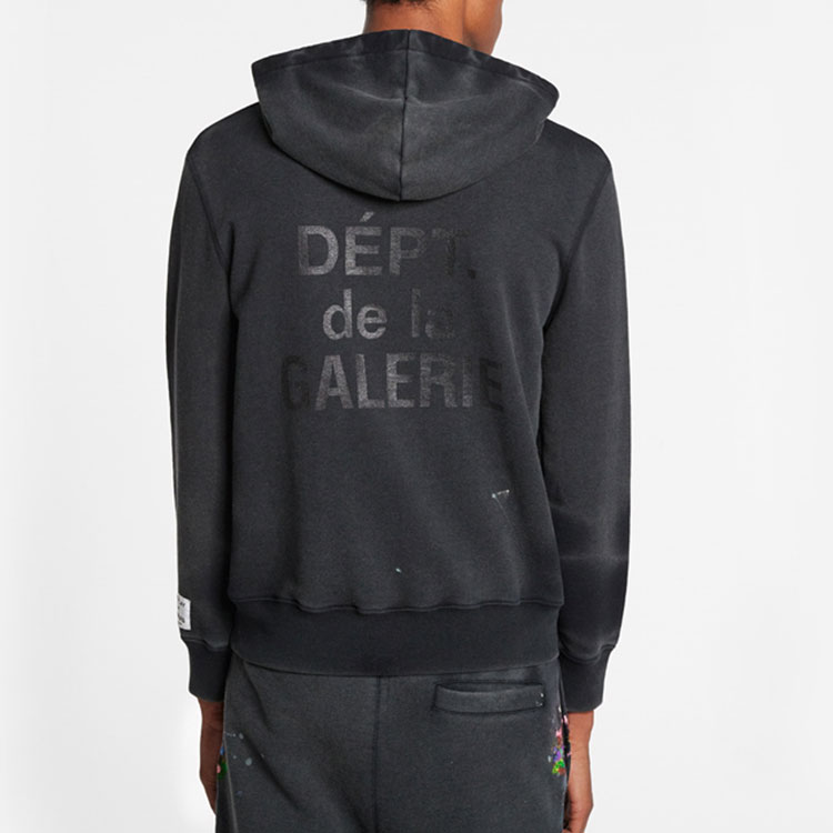 Purchase Lanvin x Gallery Dept. 男士 SS22 黑色复古印花连帽衫. RM-TOG698-JR32-P22S1