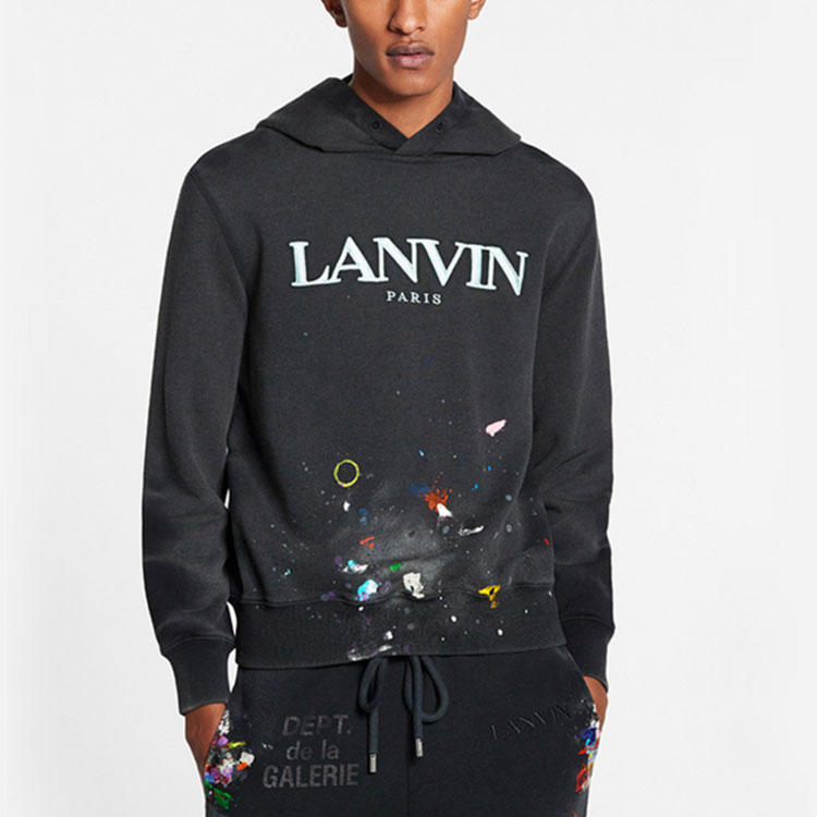 Details for Lanvin x Gallery Dept. 男士 SS22 黑色复古印花连帽衫. RM-TOG698-JR32-P22S1