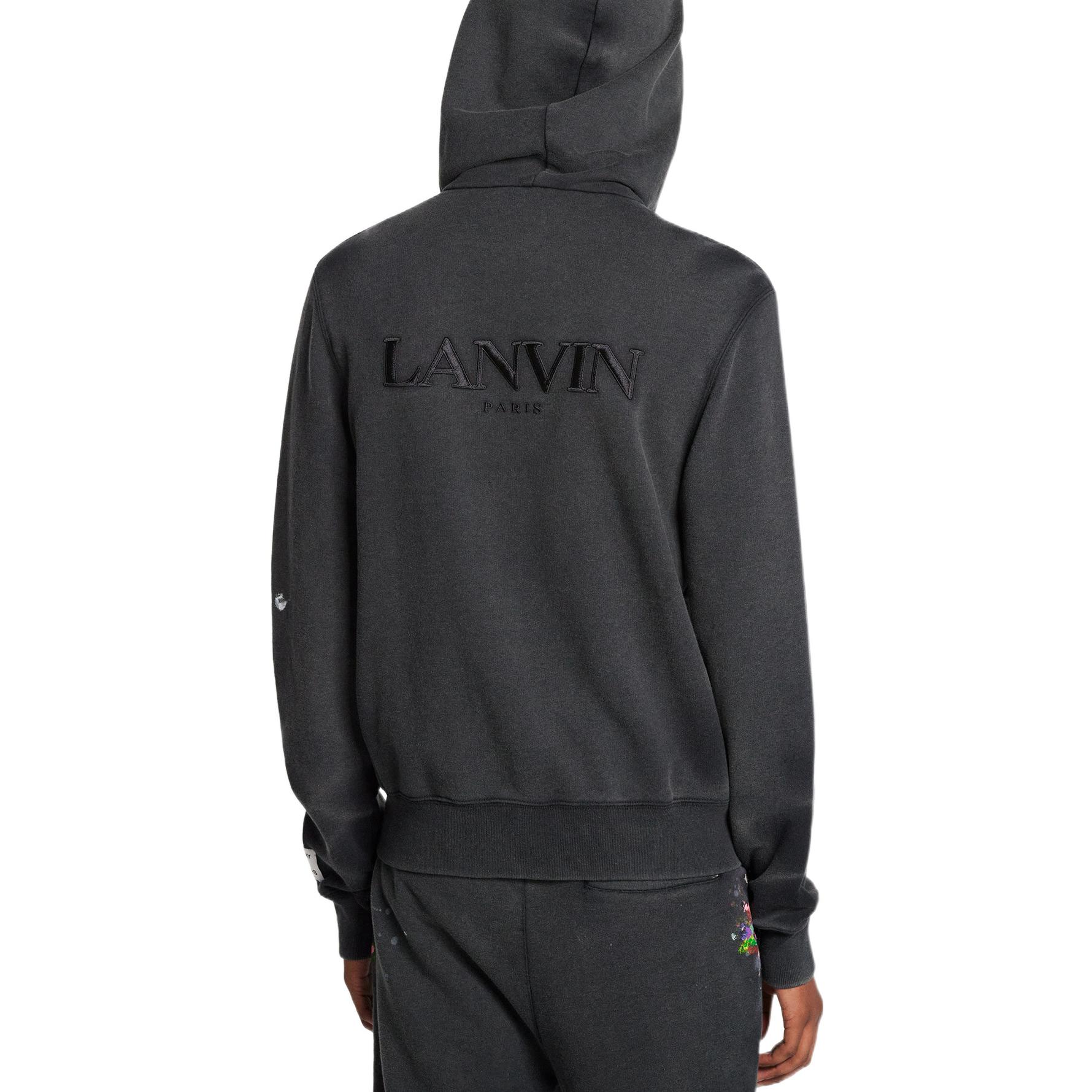 Purchase Lanvin x Gallery Dept. SS22 Hoodie Hitam Pria Splatter Effect & Bordir Tulisan. RM-HOG006-J008-P22S1