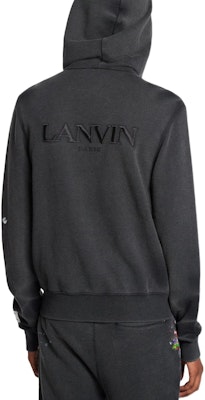 Lanvin x Gallery Dept. SS22 Hoodie Hitam Pria Splatter Effect & Bordir Tulisan. RM-HOG006-J008-P22S1 Purchase Lanvin x Gallery Dept. SS22 Hoodie Hitam Pria Splatter Effect & Bordir Tulisan. RM-HOG006-J008-P22S1