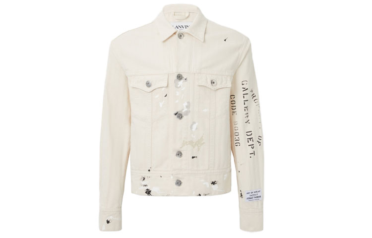 Lanvin Gallery Dept FW21 Distressed Letter Print Jacket White JV-M161787-2612-663