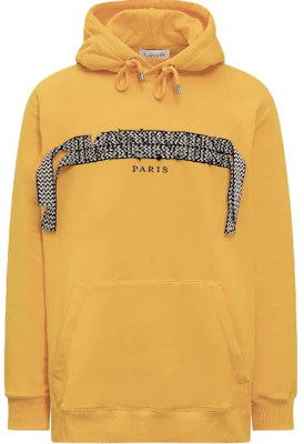 Lanvin Yellow Striped Hoodie with Drawstring Pullover RMHO0009J199A23801 Buy Lanvin Yellow Striped Hoodie with Drawstring Pullover RMHO0009J199A23801