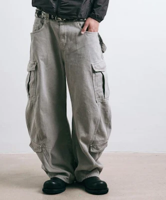 Le Ave Split Arc Curved Cargo Pants Ash Grey LE8SPT51GY Lookbook Le Ave Split Arc Curved Cargo Pants Ash Grey LE8SPT51GY