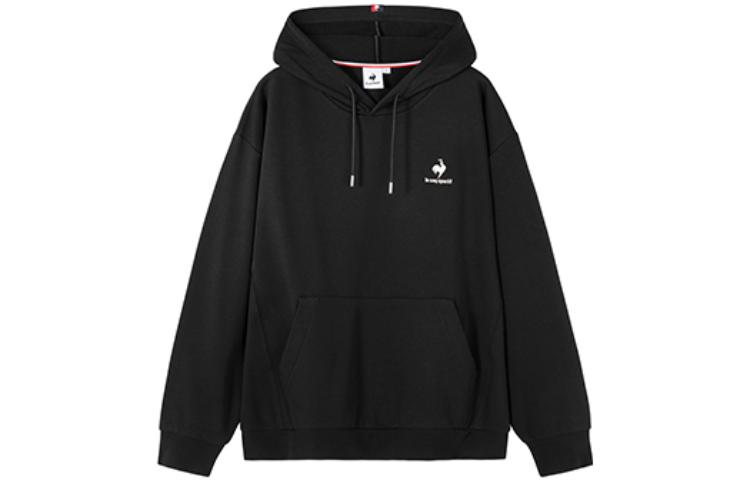 Le Coq Sportif Solid Logo Patch Pullover Hoodie Unisex Black CB-1644223