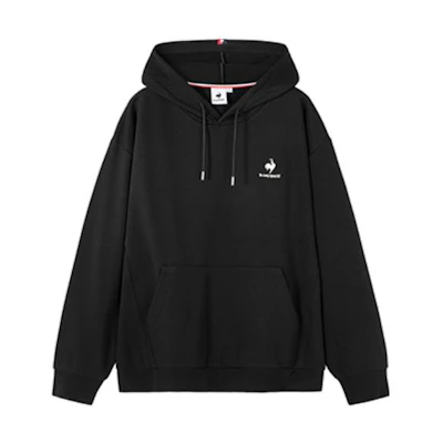 Le Coq Sportif Solid Logo Patch Pullover Hoodie Unisex Black CB-1644223