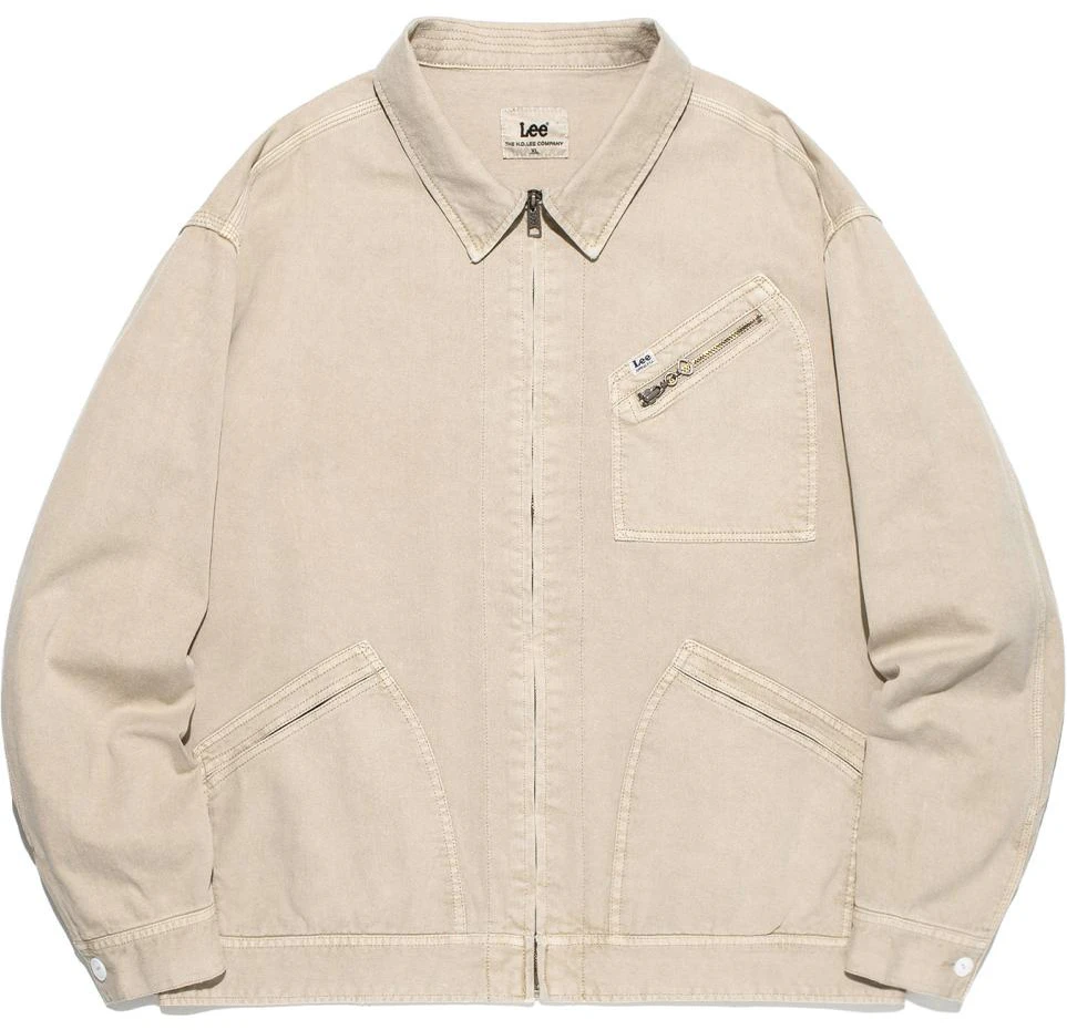 lee-beige-colorblock-collar-long-sleeve-jacket-le-2401-jk-04-be