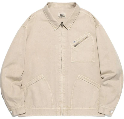 Lee Jaket Lengan Panjang Warna Beige dengan Kerah Colorblock LE2401JK04BE Buy Lee Jaket Lengan Panjang Warna Beige dengan Kerah Colorblock LE2401JK04BE