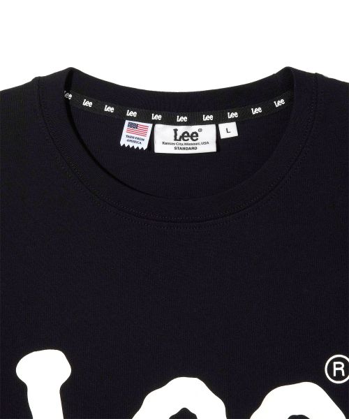 Lookbook Lee 大Twitch標誌短袖黑色T恤 LE2602ST01BK