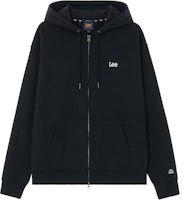 Lee Black Hoodie with Embroidered Lettering LE2403HZ01BK Lee Black Hoodie with Embroidered Lettering LE2403HZ01BK