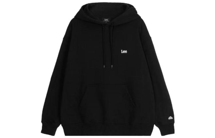Lee Black Hoodie with Letter Print Long Sleeve Casual Pullover. LUT006414203193-A04854
