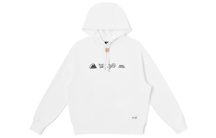 Lee Buddy Lee Series Unisex White Hoodie with Embroidered Design. LUT006229CRU00FK14000