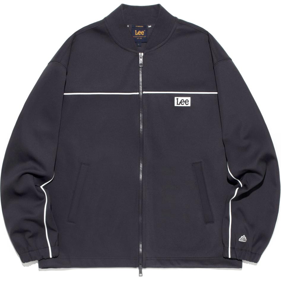 Lee Colorblock Embroidered Letter Knit Jacket Men’s Dark Gray LE2401JK22CH