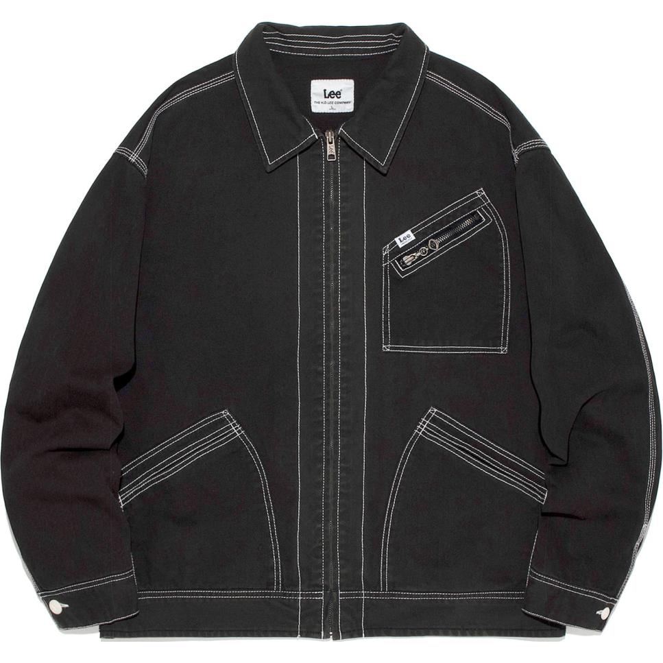 Lee Colorblock Polo Collar Long Sleeve Jacket Black LE2401JK04BK