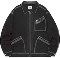 Lee Colorblock Polo Collar Long Sleeve Jacket Black LE2401JK04BK Lee Colorblock Polo Collar Long Sleeve Jacket Black LE2401JK04BK