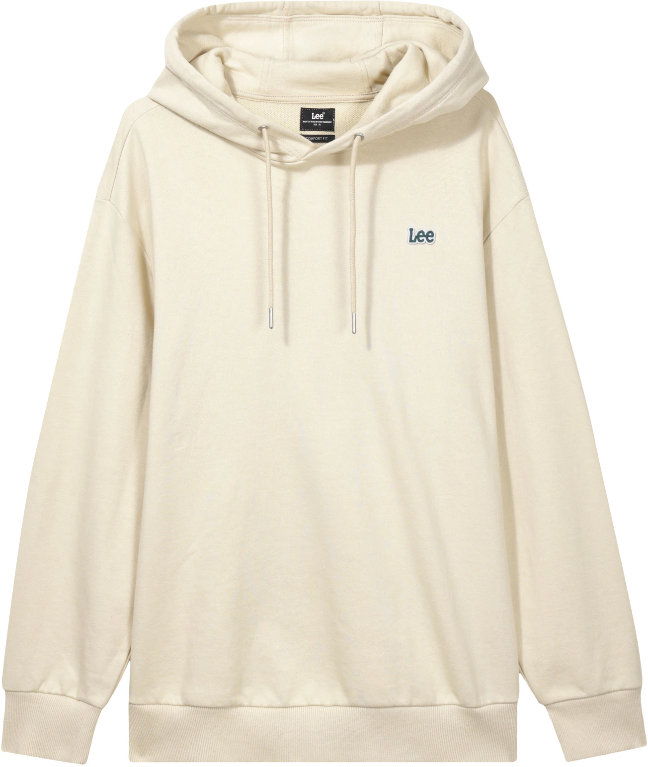 lee-comfortable-small-logo-hoodie-long-sleeve-sweatshirt-milk-coffee-color-lmt-006772201764