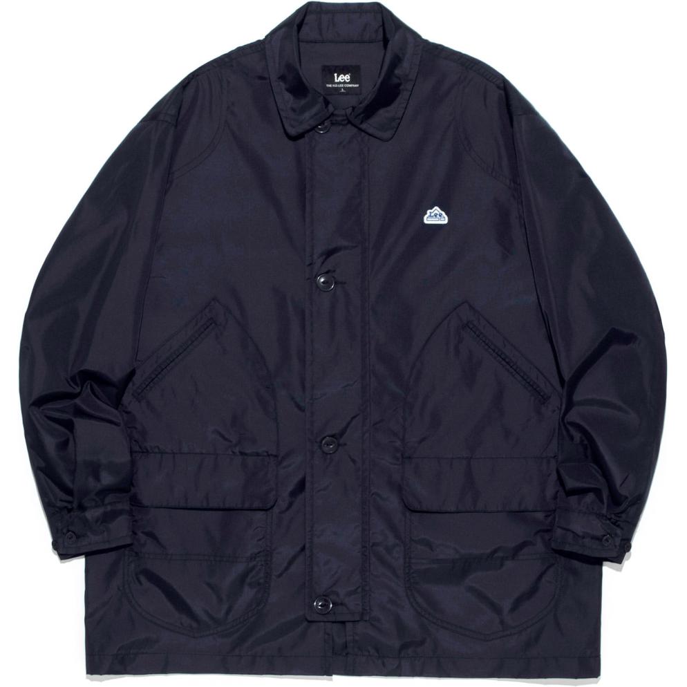 Lee Embroidered Logo Collared Long-Sleeve Jacket Navy Blue (). LE2401JK14NA