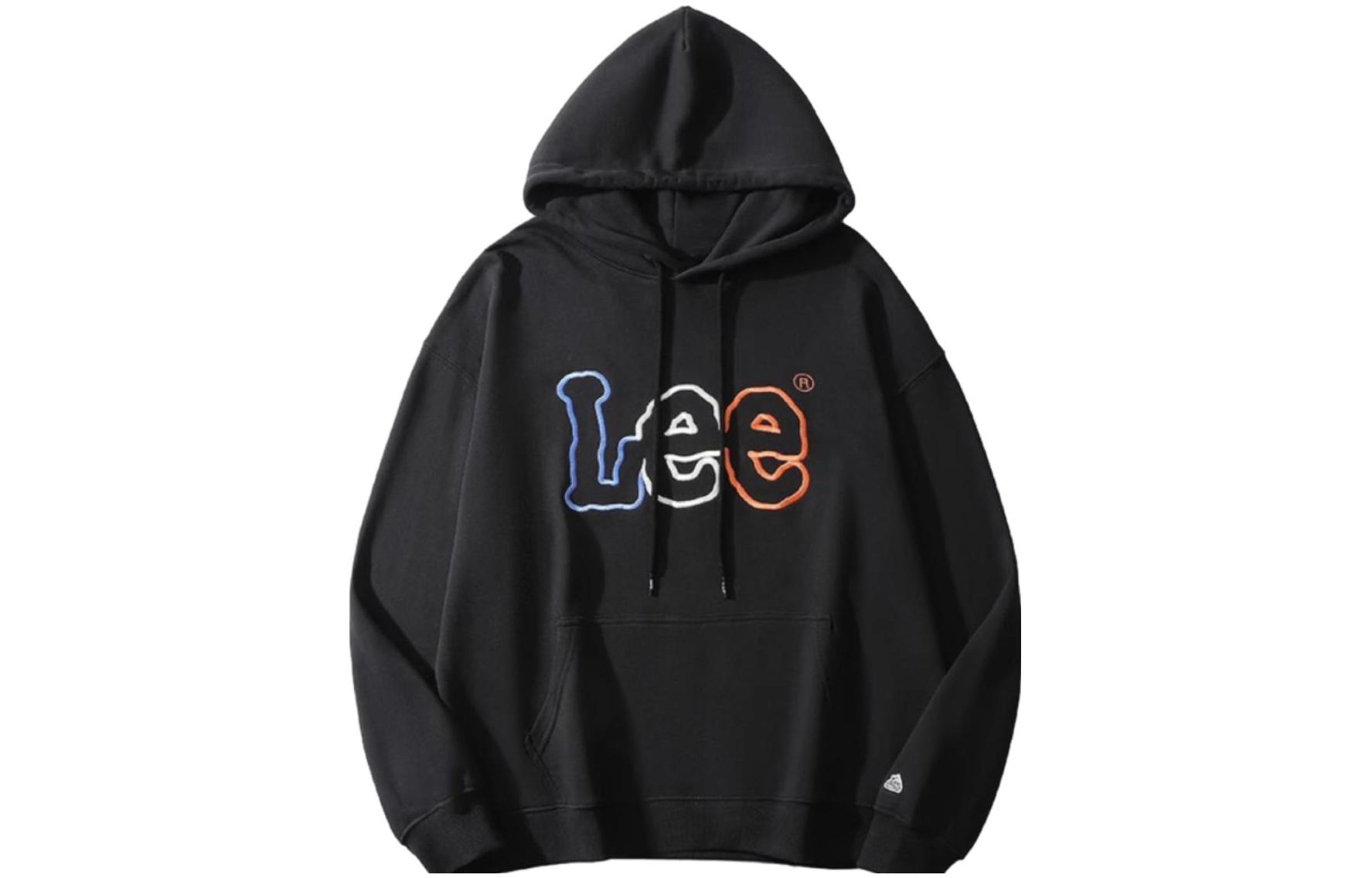 Lee Embroidered Logo Pullover Hoodie Unisex Black LUT006406203185-A04846