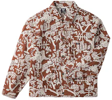 Lee Embroidered Loose Fit Collar Button-Up Jacket Brown LMT006991203425-A05168 Lee Embroidered Loose Fit Collar Button-Up Jacket Brown LMT006991203425-A05168