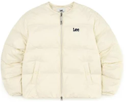 Lee Embroidered Zip-Up Crewneck Jacket Off-White LE2304DP10IV Lee Embroidered Zip-Up Crewneck Jacket Off-White LE2304DP10IV