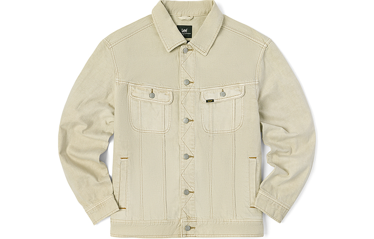 Lee FW22 Beige Solid Comfort Rider Jacket Men’s Fall Spring Collection LMT0037345TQ00F97W000