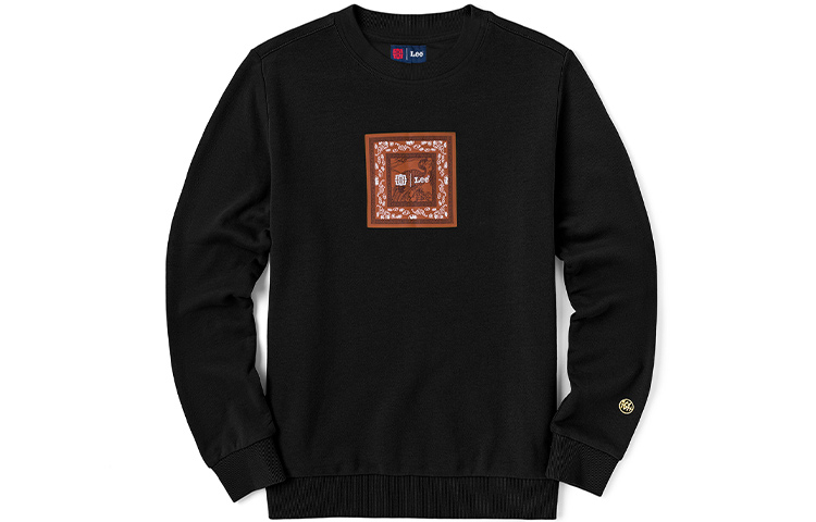Lee FW22 Court Culture "Dragon Movement" Geometric Embroidered Sweatshirt Black LMT003642CST00FK11000