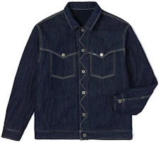 Lee FW22 Letter Print Collared Jacket Blue for Men LMT003630100351A01743 Lee FW22 Letter Print Collared Jacket Blue for Men LMT003630100351A01743