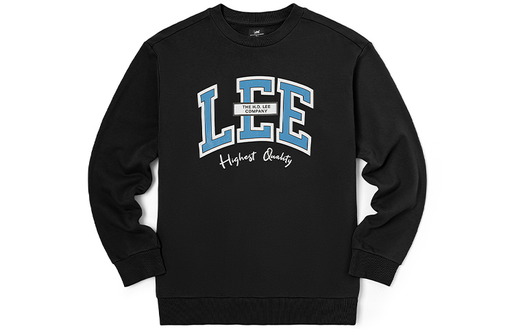 Lee FW22 Logo Print Crewneck Pullover Sweatshirt Black () LMT003691101228K11000