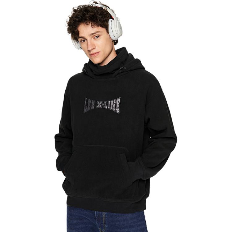 Lee FW23 Mens Windproof Fleece Hoodie Black LMT007104204194K11000