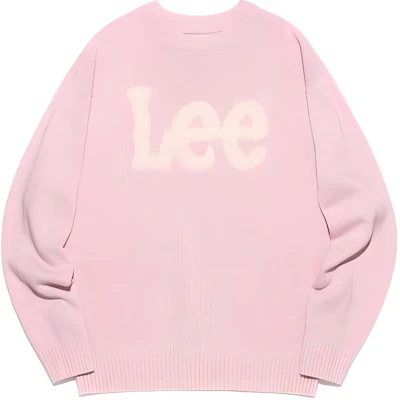 Lee 2023粉色字母印花圓領男女同款套頭衫。 LE2303KT01PI Buy Lee 2023粉色字母印花圓領男女同款套頭衫。 LE2303KT01PI