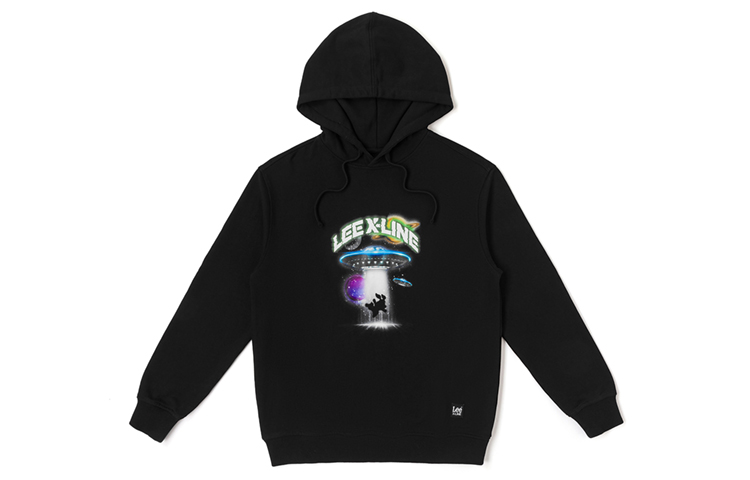 Lee FW23 UFO Graphic Print Oversized Hoodie Unisex - Black LUT0072484XH00FK11000