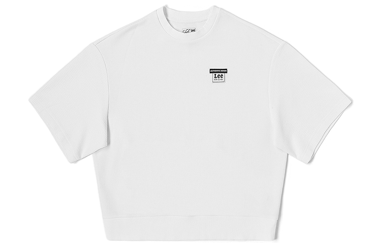 Lee FW23 Unisex White Comfort Waffle Knit Short-Sleeve Sweatshirt. LUT006679203328K14000