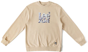 Lee FW24 Comfort Fit Crewneck Logo Print Long Sleeve Sweatshirt Beige LUT009040204177A03034 Lee FW24 Comfort Fit Crewneck Logo Print Long Sleeve Sweatshirt Beige LUT009040204177A03034