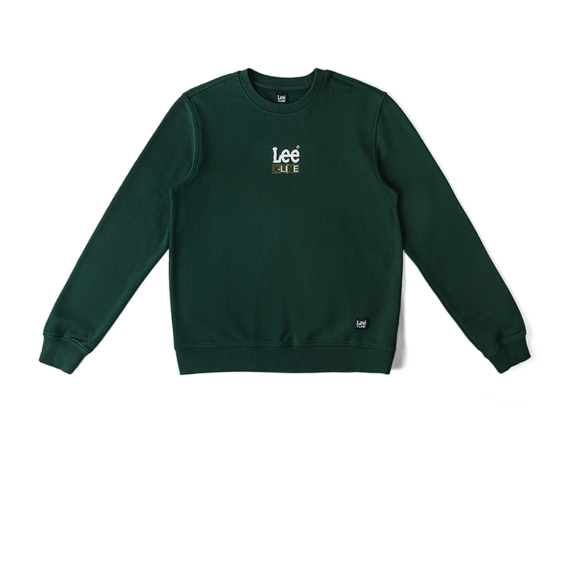 Lee FW24 Standard Logo Print Crewneck Pullover Sweatshirt Men Algae Green L432104XH00FA07680