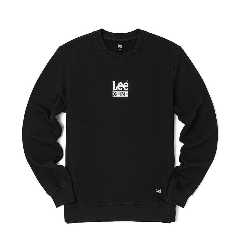 Lee FW24 Standard Logo Printed Crewneck Pullover Sweatshirt Men Black L432104XH00FA01880