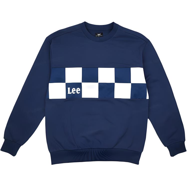 Lee Geometric Letter Graphic Crewneck Sweatshirt Blue LMT005061CRU00F-A01742