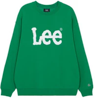 Lee Green Crewneck Long-Sleeve Sweatshirt with Letter Print. LUT006428203207--A04868 Lee Green Crewneck Long-Sleeve Sweatshirt with Letter Print. LUT006428203207--A04868