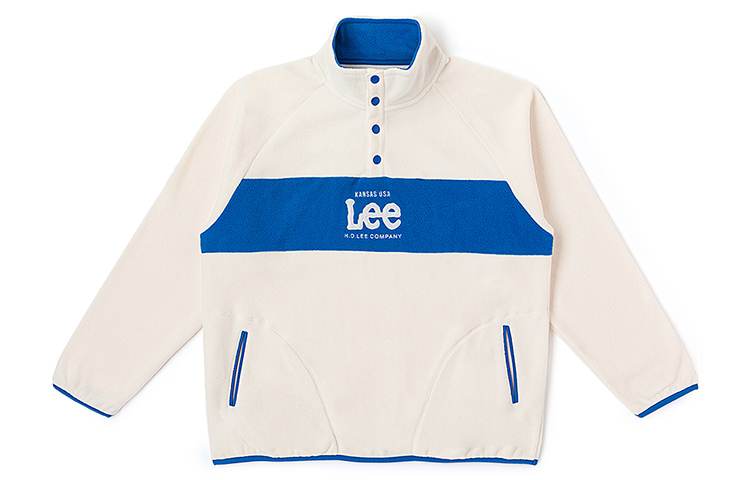 Lee Japan Design Off-White Stand Collar Pullover Casual Jacket LMT008435205397A06575