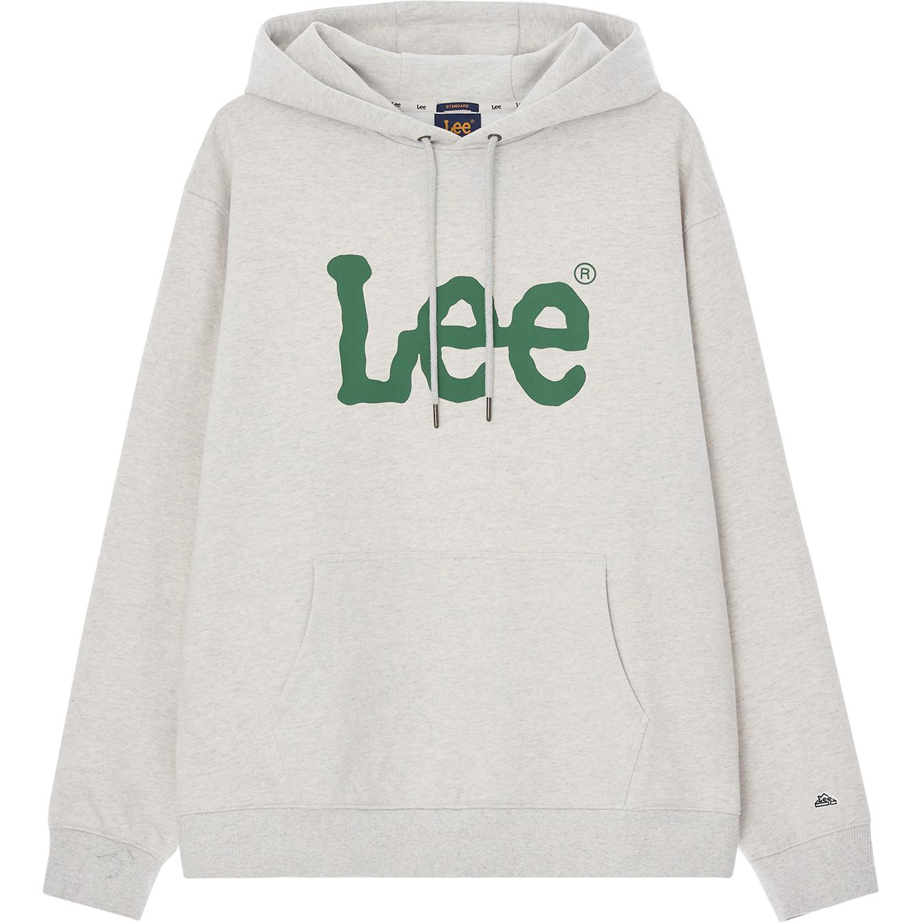 Lee Korean Letter Print Hoodie Oatmeal Color Long Sleeve LE2403HD01OT