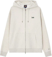 Lee Letter Embroidery Hoodie Unisex Oatmeal Color. LE2403HZ01OT Lee Letter Embroidery Hoodie Unisex Oatmeal Color. LE2403HZ01OT