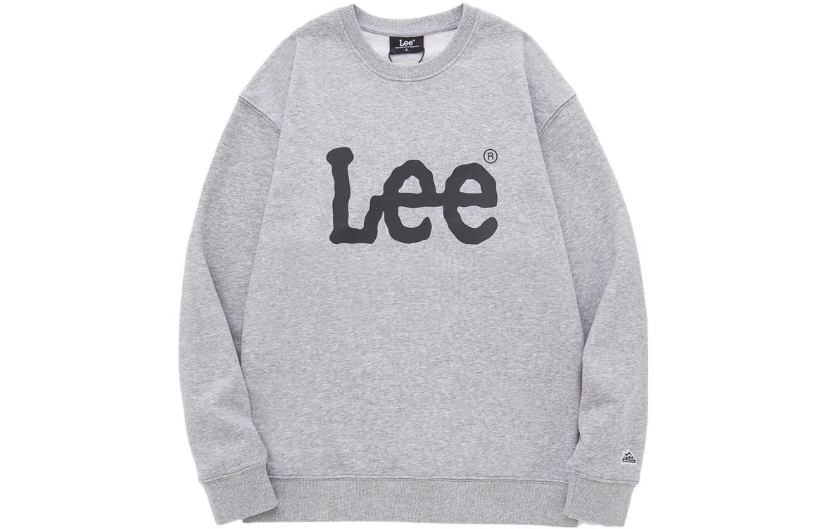 Lee Letter Graphic Crewneck Oversized Sweatshirt Unisex - Gray LUT006425203204-A04865