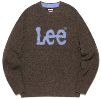 Lee Letter Print Crewneck Pullover Knit Sweatshirt Unisex Brown LE2303KT02CL Lee Letter Print Crewneck Pullover Knit Sweatshirt Unisex Brown LE2303KT02CL