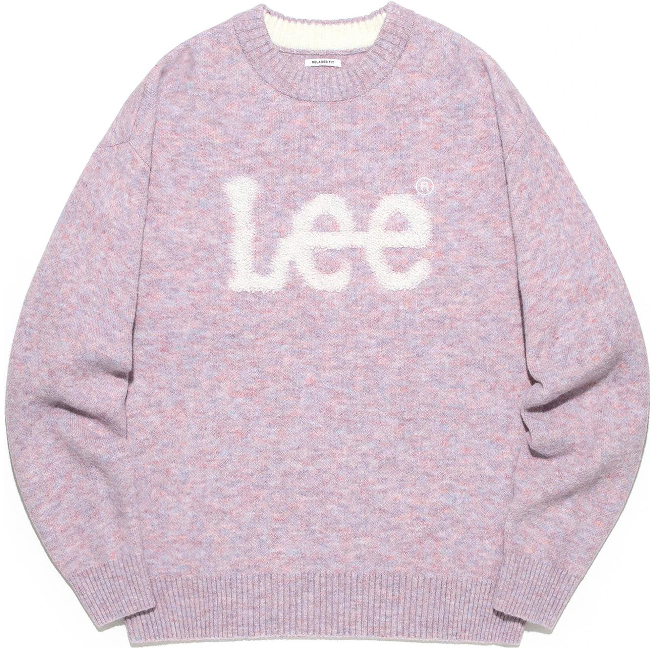 lee-letter-print-crewneck-pullover-knit-sweatshirt-unisex-pink-le-2303-kt-02-pi