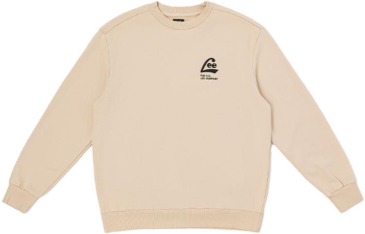 Lee Letter Print Crewneck Pullover Sweatshirt Beige () LMT003711101