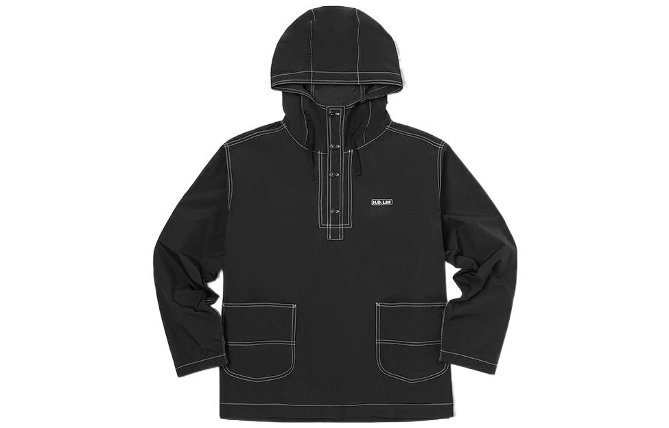 Lee Letter Print Hoodie Jacket for Men - Black LMT0036805UK00FK11000