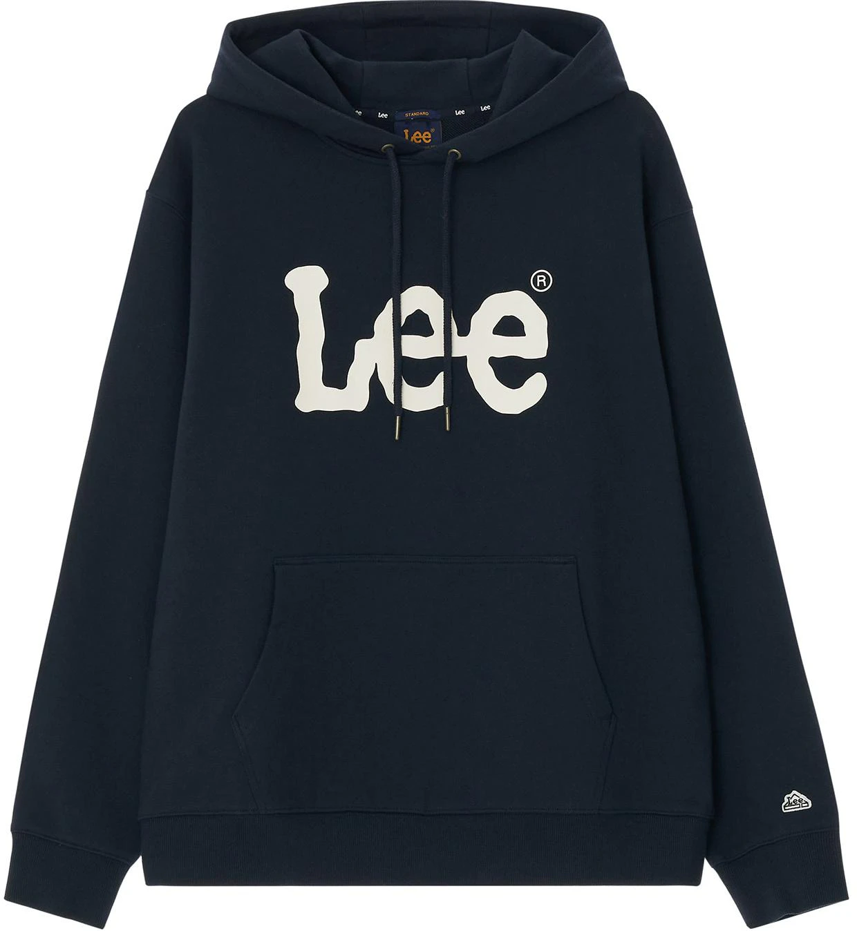 lee-letter-print-hoodie-unisex-navy-blue-le-2403-hd-01-na